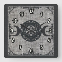 Magie noire Triple Lune Pentagramme Vintage Wiccan