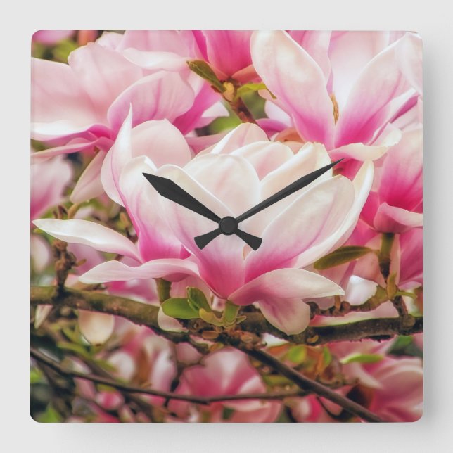 Horloge Carrée Magnolia (Recto)