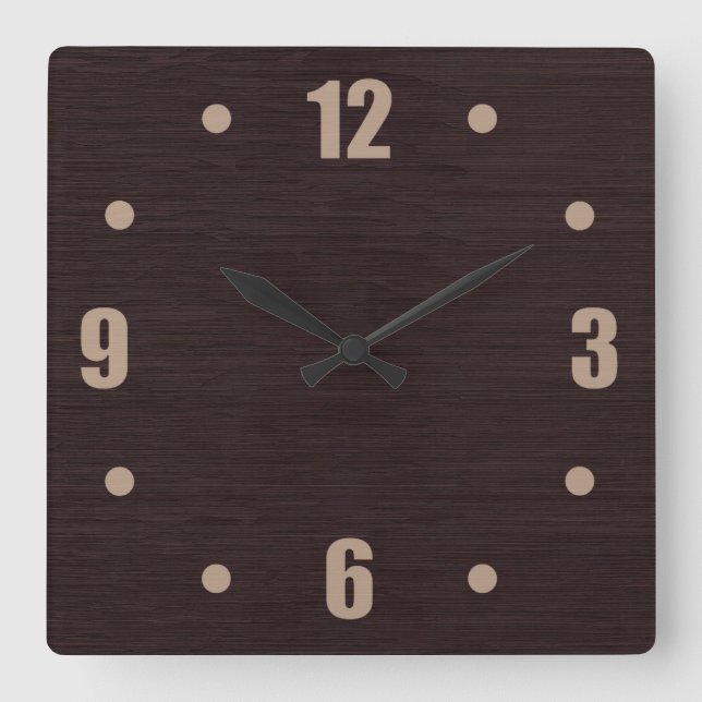 Horloge Carrée Mahogany (Recto)