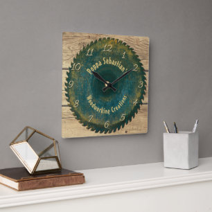 Horloge Carrée Main-d'oeuvre artisanale personnalisées Lame de sc