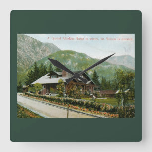 Horloge Carrée Maison à Altadena, Mt. Wilson CA 1910 Vintage