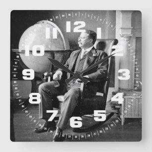 Horloge Carrée Maison Blanche Vintage du président Teddy Roosevel