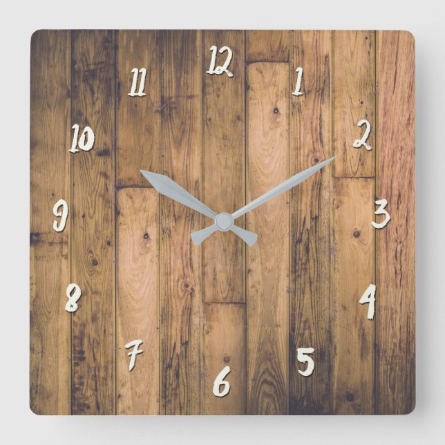 Horloge Carrée Maison rustique Grange en bois Planks Ferme (Recto)