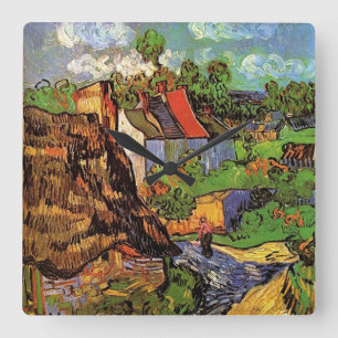 Horloge Carrée Maisons à Auvers, Beaux-arts par Vincent van Gogh.