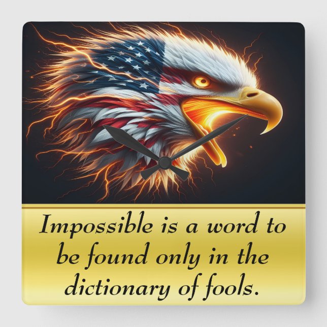 Horloge Carrée Majesté patriotique (Recto)