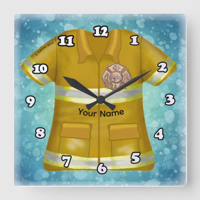 Horloge Carrée Maltese Cross  Firefighter  (Recto)