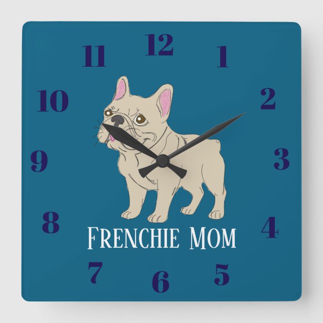 Horloge Carrée Maman Frenchie (Recto)
