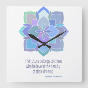 Horloge Carrée Mandala Roosevelt Beauty Quote