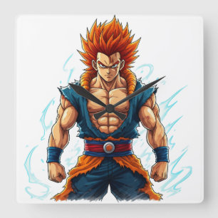 Horloge Carrée manga hero otaku web merch decal