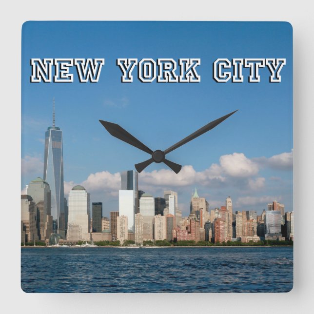 Horloge Carrée Manhattan Skyline (Recto)