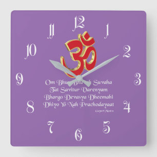 Horloge Carrée Mantra de Gayatri