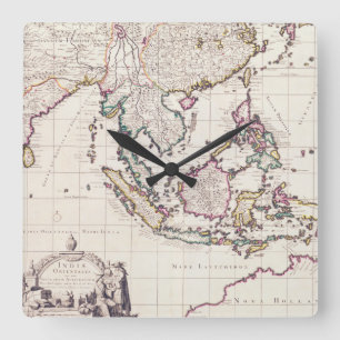 Horloge Carrée Map of India & the East Indies