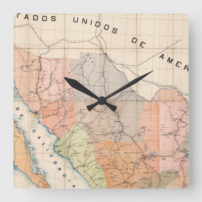 Horloge Carrée Map of Mexico (Recto)