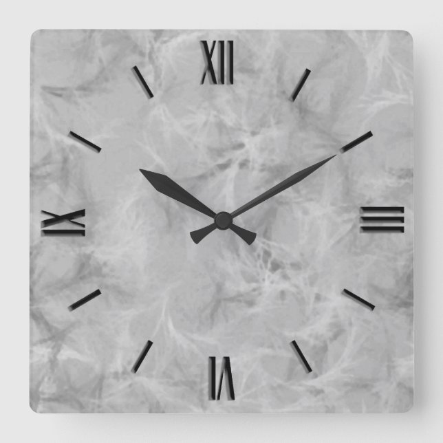 Horloge Carrée Marble swirl print - soft grey (Recto)