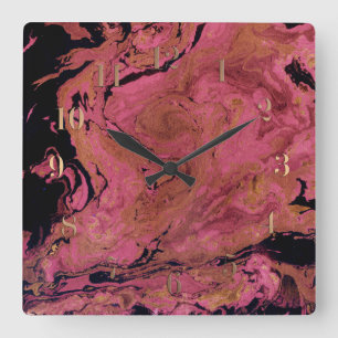 Horloge Carrée Marbre, aquarelle