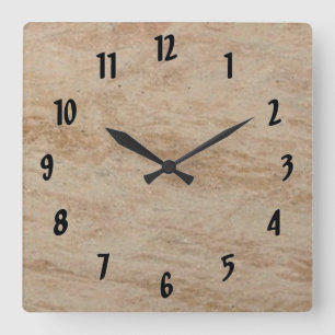 Horloge Carrée Marbre beige