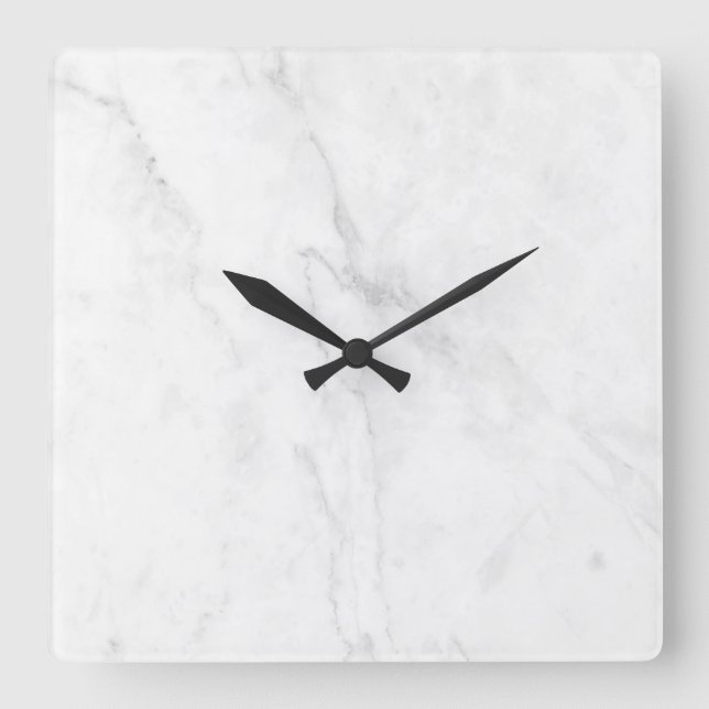Horloge Carrée Marbre Blanc (Recto)