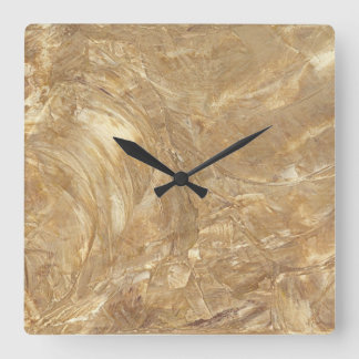 Horloge Carrée Marbre crème Faux Carré finition Wallclock