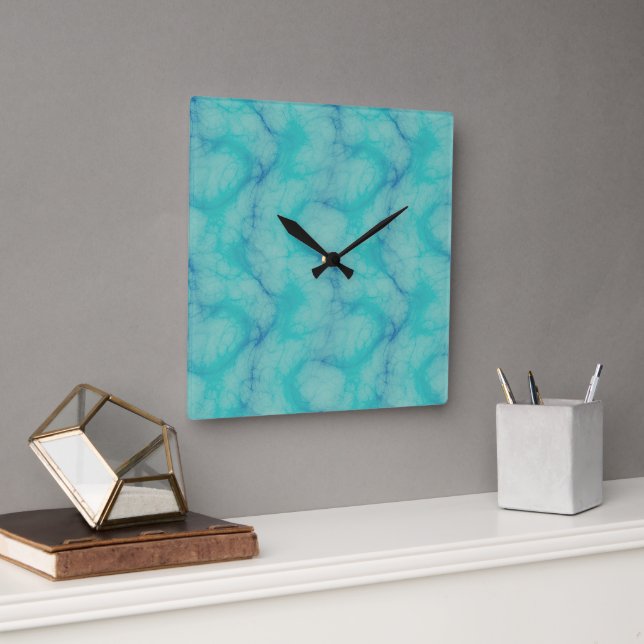 Horloge Carrée Marbre turquoise (Bureau)