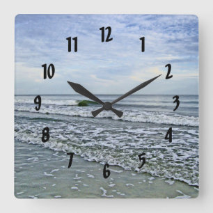 Horloge Carrée Marées apaisantes le long de Carolinas Seashore