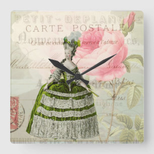 Horloge Carrée Marie Antoinette French Accent Wall Clock