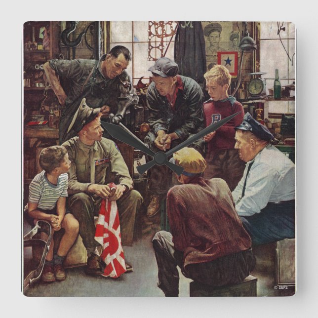 Horloge Carrée Marine (Recto)