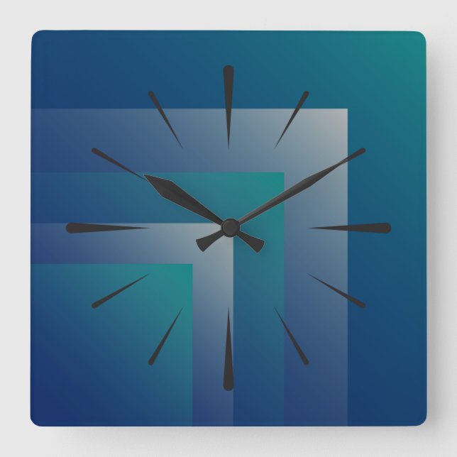 Horloge Carrée Marine gris turquoise (Recto)
