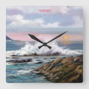 Horloge Carrée Marine/Marine/Seascape