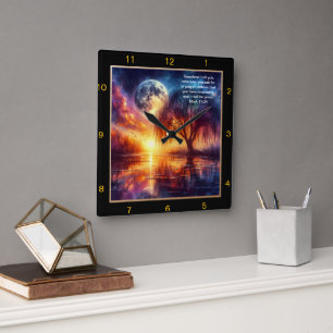 Horloge Carrée Mark 11:24 Expression de foi : Accueil personnalis