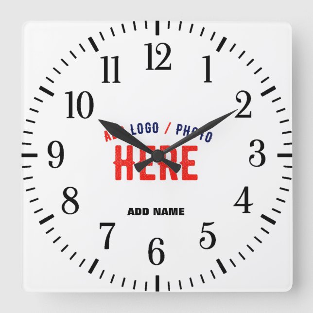 HORLOGE CARRÉE MARQUE BLANCHE MODERNE ET PERSONNALISABLE VÉRIFIÉE (Recto)