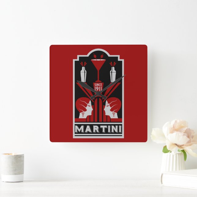 Horloge Carrée Martini vintage Art déco (Maison)