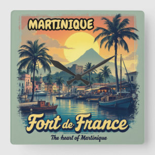 Horloge Carrée Martinique Fort-de-France Clock