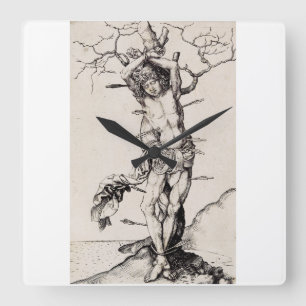 Horloge Carrée Martyre de saint Sébastien par Martin Schongauer