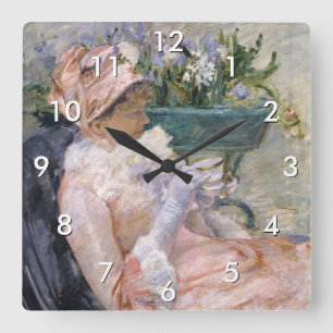 Horloge Carrée Mary Cassatt - La Coupe du Thé