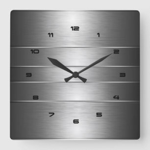 Horloge Carrée Masculine Silver Stripes