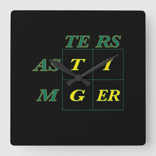 Horloge Carrée Masters de Tiger Goat Woods (Recto)