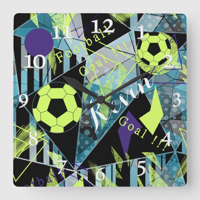 Horloge Carrée match de football (Recto)