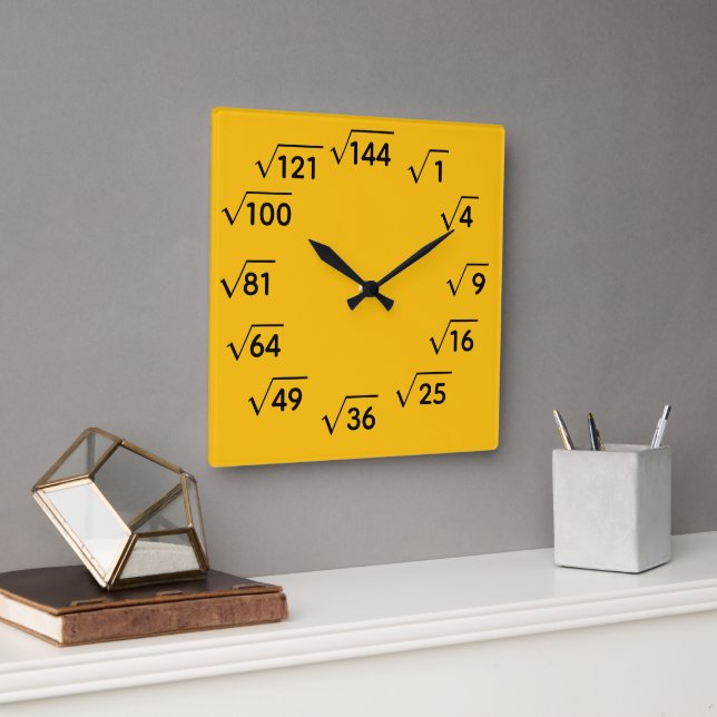 Horloge Carrée Math Square Root Wall Clock (Bureau)