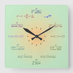 Horloge Carrée Math Wall Clock