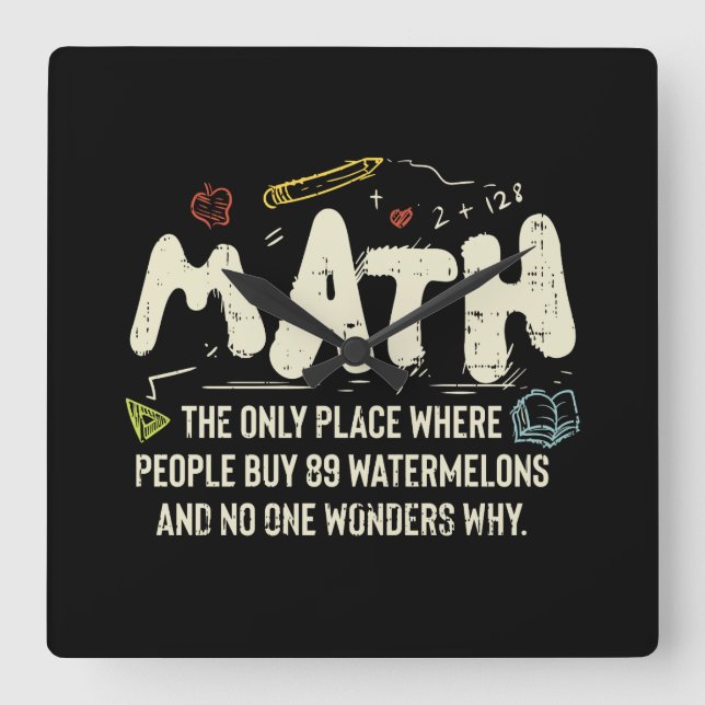 Horloge Carrée Mathématiques Mathématiques Mathématiques Math Ens (Recto)