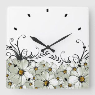 Horloge Carrée Matin de Daisy