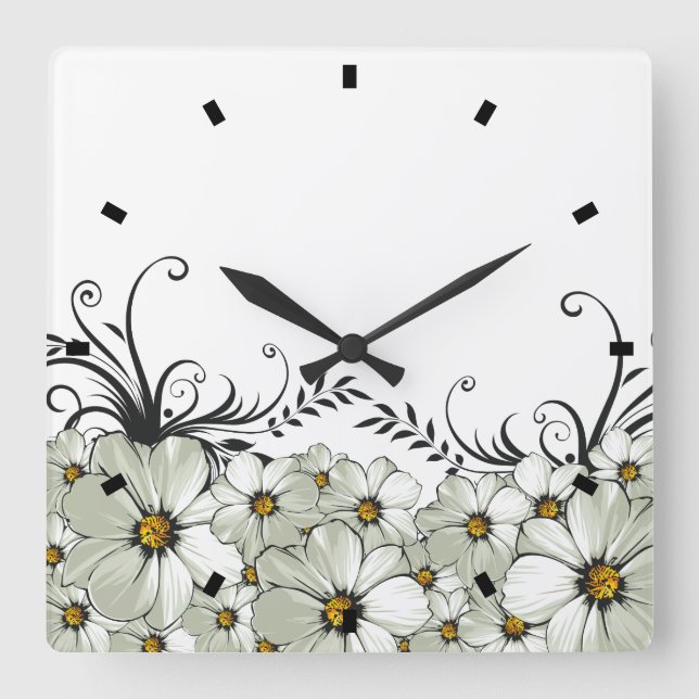 Horloge Carrée Matin de Daisy (Recto)