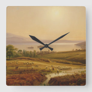 Horloge Carrée Matin sur Lago Maggiore