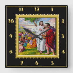 Horloge Carrée Matthew 14:13-21.Jesus Feeds 5000 Men