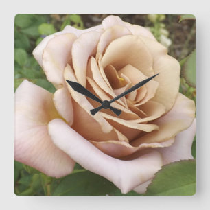 Horloge Carrée Mauve Rose