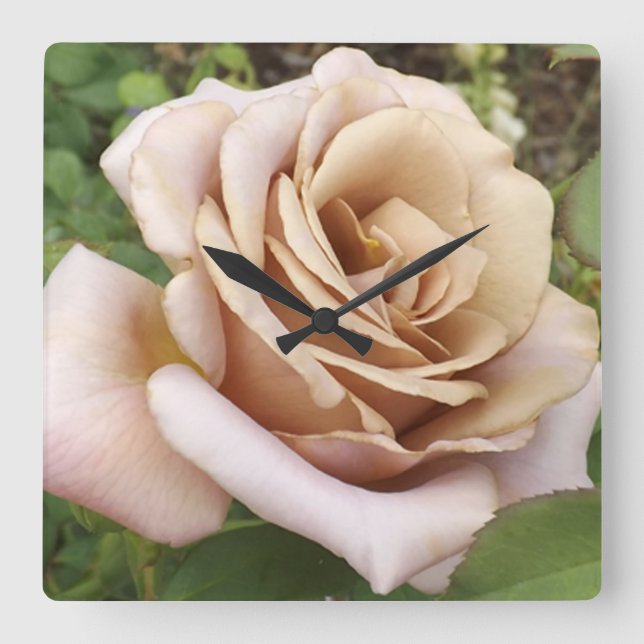 Horloge Carrée Mauve Rose (Recto)