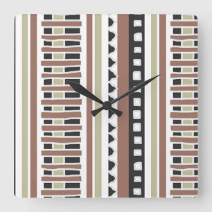 Horloge Carrée MAZIPOODLES Motif de Tricot tripé 174