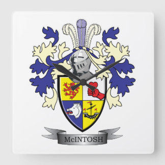 Horloge Carrée McIntosh Family Crest Coat of Arms