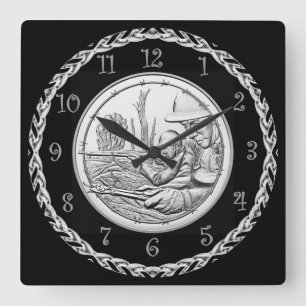 Horloge Carrée Médaille de l'armée du centenaire de Doughboys 201