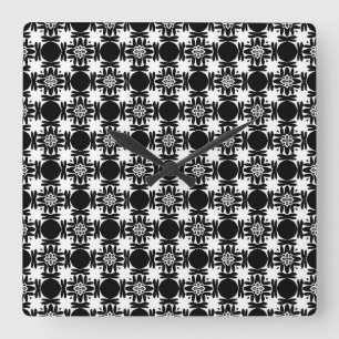 Horloge Carrée Médaillon d'obsidienne   
